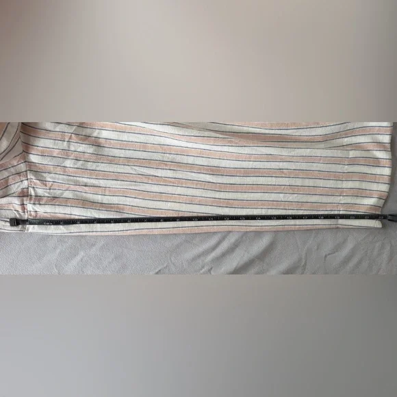 American Eagle Striped Wide Leg Linen/Cotton Blend Crop Pants NWT L - Picture 8 of 8